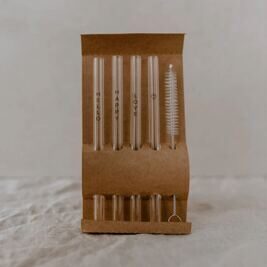 Strohhalme Hello Love schwarz aus Glas