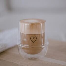 Doppelwandige Tasse Herz 200ml